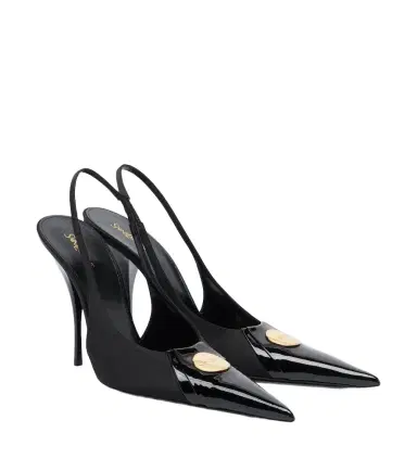 Saint Laurent Louis satin slingback pumps | Thumbnail 1 Saint Laurent Louis satin slingback pumps | Thumbnail 1