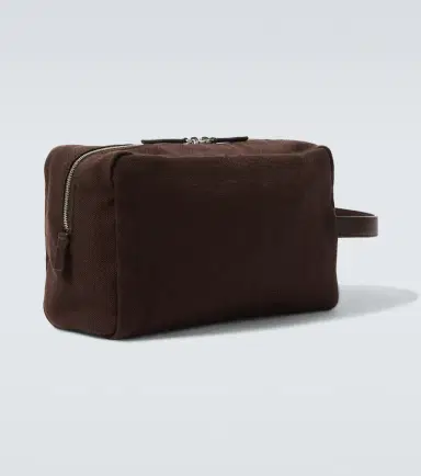 The Row Astra leather-trimmed canvas pouch | Thumbnail 2 The Row Astra leather-trimmed canvas pouch | Thumbnail 2