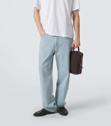 The Row Astra leather-trimmed canvas pouch | Thumbnail 4 The Row Astra leather-trimmed canvas pouch | Thumbnail 4