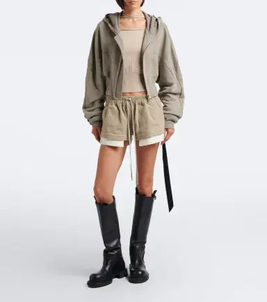 Rick Owens Fog cotton and wool shorts | Thumbnail 3 Rick Owens Fog cotton and wool shorts | Thumbnail 3