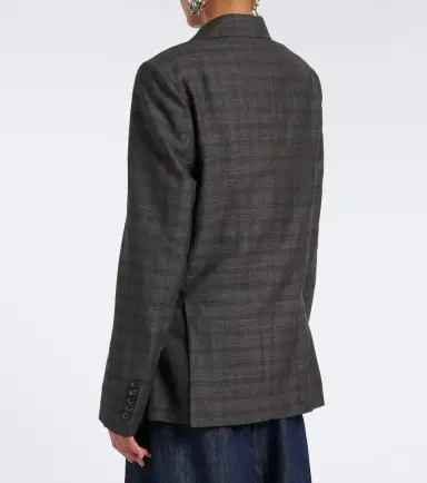 Dries Van Noten Checked double-breasted wool blazer | Thumbnail 4 Dries Van Noten Checked double-breasted wool blazer | Thumbnail 4