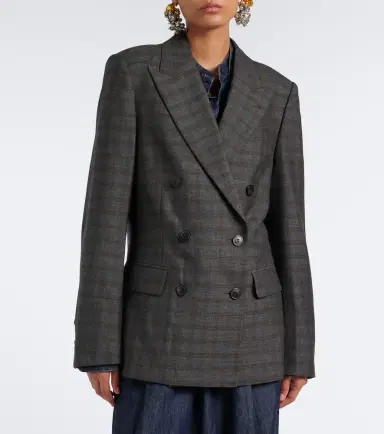 Dries Van Noten Checked double-breasted wool blazer | Thumbnail 6 Dries Van Noten Checked double-breasted wool blazer | Thumbnail 6