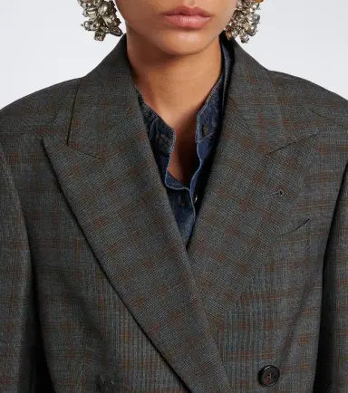 Dries Van Noten Checked double-breasted wool blazer | Thumbnail 7 Dries Van Noten Checked double-breasted wool blazer | Thumbnail 7