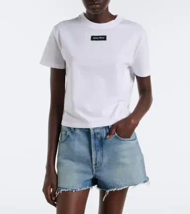 Miu Miu Logo cotton T-shirt | Thumbnail 2 Miu Miu Logo cotton T-shirt | Thumbnail 2