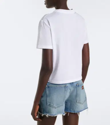 Miu Miu Logo cotton T-shirt | Thumbnail 4 Miu Miu Logo cotton T-shirt | Thumbnail 4