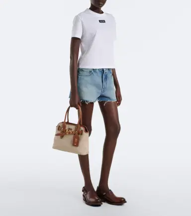 Miu Miu Logo cotton T-shirt | Thumbnail 5 Miu Miu Logo cotton T-shirt | Thumbnail 5