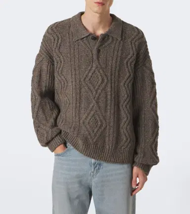 Frame Cable-knit wool and alpaca-blend polo sweater | Thumbnail 2 Frame Cable-knit wool and alpaca-blend polo sweater | Thumbnail 2
