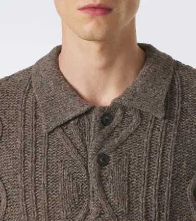 Frame Cable-knit wool and alpaca-blend polo sweater | Thumbnail 4 Frame Cable-knit wool and alpaca-blend polo sweater | Thumbnail 4