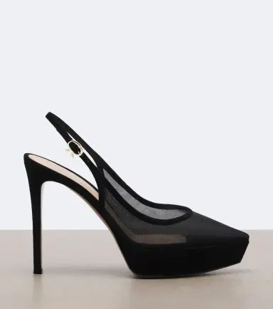 Gianvito Rossi Suede-trimmed mesh platform slingback pumps | Thumbnail 2 Gianvito Rossi Suede-trimmed mesh platform slingback pumps | Thumbnail 2