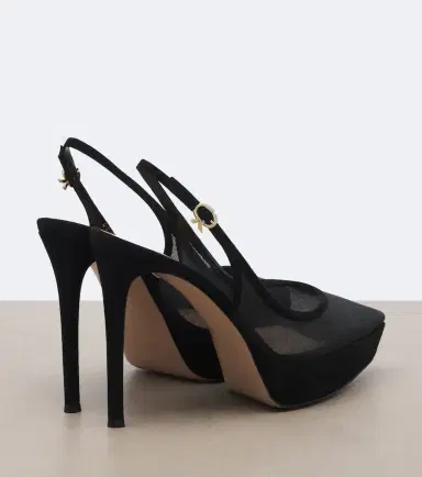 Gianvito Rossi Suede-trimmed mesh platform slingback pumps | Thumbnail 3 Gianvito Rossi Suede-trimmed mesh platform slingback pumps | Thumbnail 3