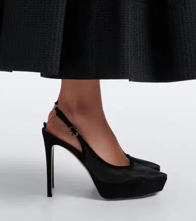 Gianvito Rossi Suede-trimmed mesh platform slingback pumps | Thumbnail 6 Gianvito Rossi Suede-trimmed mesh platform slingback pumps | Thumbnail 6