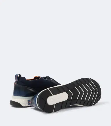 Santoni Leather-trimmed knitted sneakers | Thumbnail 2 Santoni Leather-trimmed knitted sneakers | Thumbnail 2