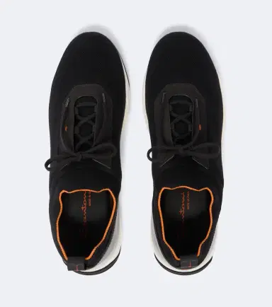 Santoni Leather-trimmed knitted sneakers | Thumbnail 3 Santoni Leather-trimmed knitted sneakers | Thumbnail 3