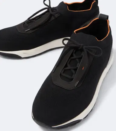 Santoni Leather-trimmed knitted sneakers | Thumbnail 5 Santoni Leather-trimmed knitted sneakers | Thumbnail 5