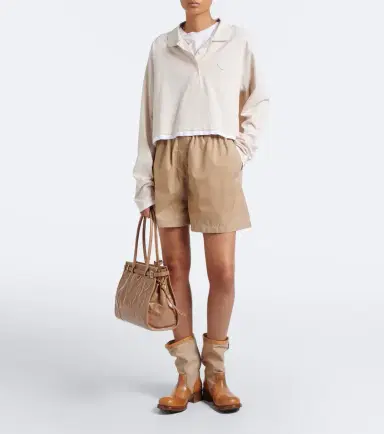 Prada Leather and canvas biker boots | Thumbnail 6 Prada Leather and canvas biker boots | Thumbnail 6