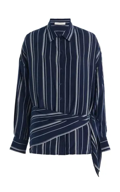 Favorite Daughter The Positano Striped Crepe Shirt | Thumbnail 5 Favorite Daughter The Positano Striped Crepe Shirt | Thumbnail 5