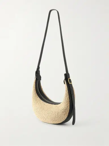 Khaite Augustina small leather-trimmed raffia shoulder bag | Thumbnail 3 Khaite Augustina small leather-trimmed raffia shoulder bag | Thumbnail 3