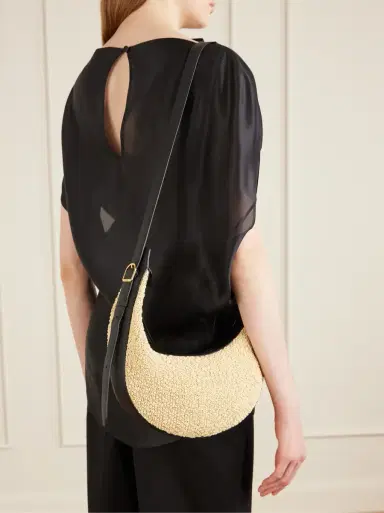 Khaite Augustina small leather-trimmed raffia shoulder bag | Thumbnail 6 Khaite Augustina small leather-trimmed raffia shoulder bag | Thumbnail 6
