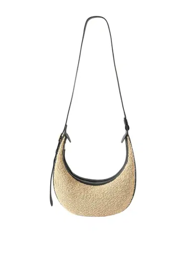 Khaite Augustina small leather-trimmed raffia shoulder bag | Thumbnail 1 Khaite Augustina small leather-trimmed raffia shoulder bag | Thumbnail 1