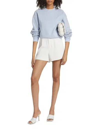 Skims Women's Cotton Fleece Classic Crewneck - Light Heather Grey | Thumbnail 2 Skims Women's Cotton Fleece Classic Crewneck - Light Heather Grey | Thumbnail 2