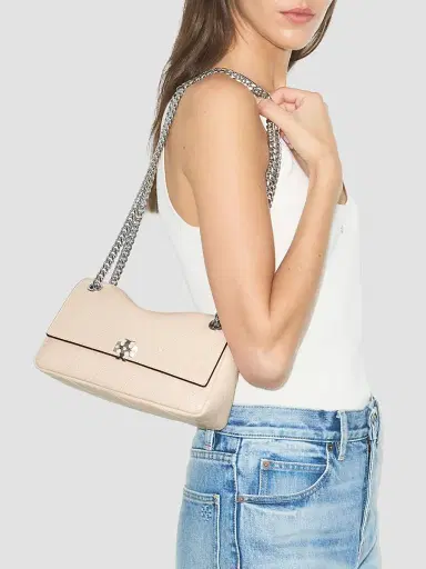 Tory Burch Women's Charlie Quilted Leather Small Shoulder Bag - Soft Pink | Thumbnail 3 Tory Burch Women's Charlie Quilted Leather Small Shoulder Bag - Soft Pink | Thumbnail 3