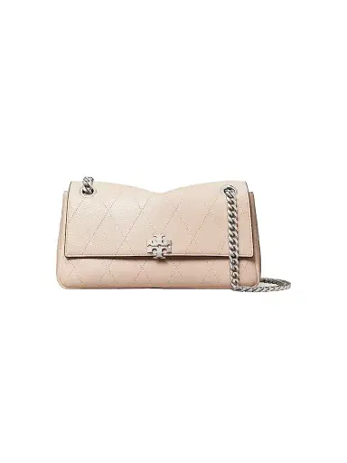 Tory Burch Women's Charlie Quilted Leather Small Shoulder Bag - Soft Pink | Thumbnail 1 Tory Burch Women's Charlie Quilted Leather Small Shoulder Bag - Soft Pink | Thumbnail 1