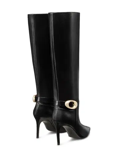 Stuart Weitzman Women's Stuart Power 85MM Buckle-Detail Leather Boots | Thumbnail 3 Stuart Weitzman Women's Stuart Power 85MM Buckle-Detail Leather Boots | Thumbnail 3