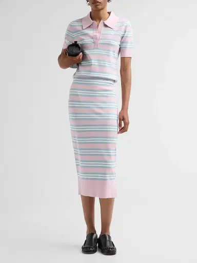 Aknvas Women's Rosalyn Striped Knit Midi Pencil Skirt | Thumbnail 2 Aknvas Women's Rosalyn Striped Knit Midi Pencil Skirt | Thumbnail 2