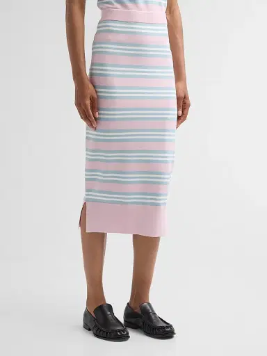 Aknvas Women's Rosalyn Striped Knit Midi Pencil Skirt | Thumbnail 4 Aknvas Women's Rosalyn Striped Knit Midi Pencil Skirt | Thumbnail 4