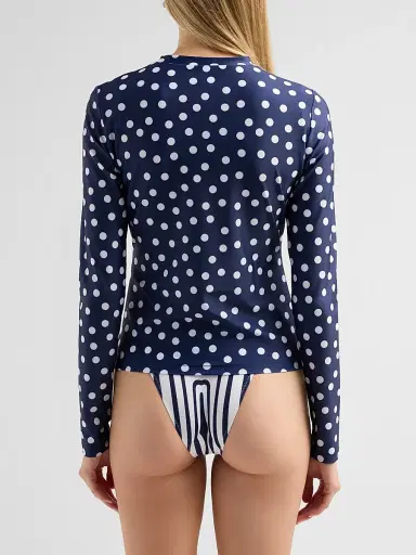 Jean Paul Gaultier Women's Polka Dot Stretch-Jersey Crewneck Top - Navy White - Size Small | Thumbnail 3 Jean Paul Gaultier Women's Polka Dot Stretch-Jersey Crewneck Top - Navy White - Size Small | Thumbnail 3