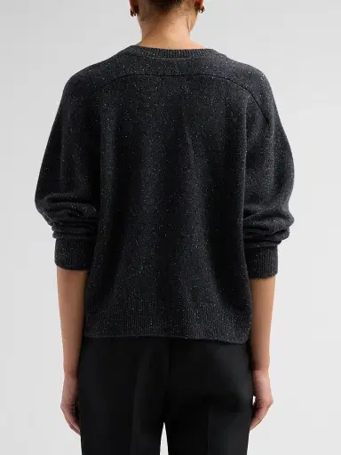 Loulou de Saison Women's Malo Saddle-Sleeve Sweater - Peppered Anthracite | Thumbnail 3 Loulou de Saison Women's Malo Saddle-Sleeve Sweater - Peppered Anthracite | Thumbnail 3
