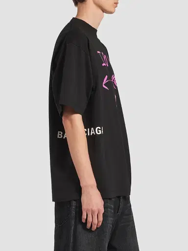 Balenciaga Men's I Love U Medium Fit T-Shirt - Black | Thumbnail 3 Balenciaga Men's I Love U Medium Fit T-Shirt - Black | Thumbnail 3