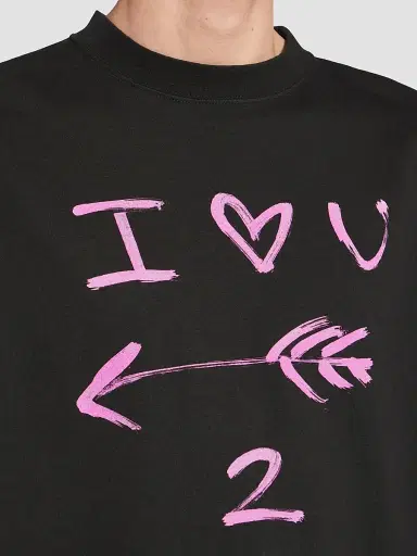 Balenciaga Men's I Love U Medium Fit T-Shirt - Black | Thumbnail 5 Balenciaga Men's I Love U Medium Fit T-Shirt - Black | Thumbnail 5