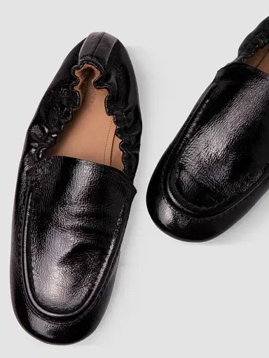 Odissì Women's Juno Moc Toe Leather Loafers - Black - Size 11 | Thumbnail 4 Odissì Women's Juno Moc Toe Leather Loafers - Black - Size 11 | Thumbnail 4