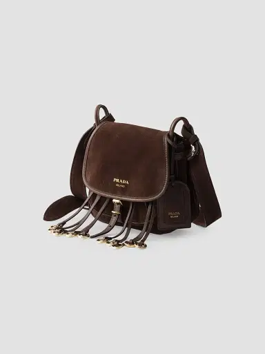Prada Women's Corsaire Suede Mini Shoulder Bag | Thumbnail 2 Prada Women's Corsaire Suede Mini Shoulder Bag | Thumbnail 2