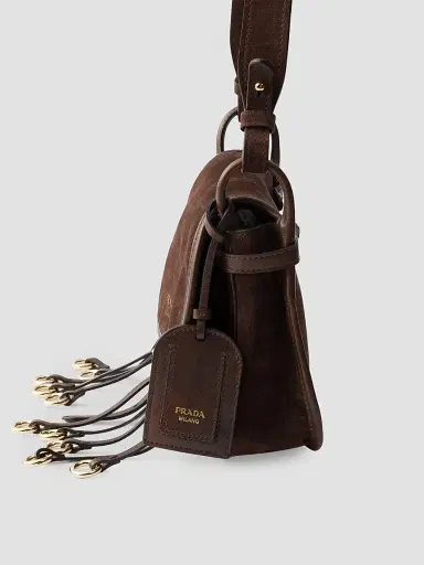 Prada Women's Corsaire Suede Mini Shoulder Bag | Thumbnail 6 Prada Women's Corsaire Suede Mini Shoulder Bag | Thumbnail 6