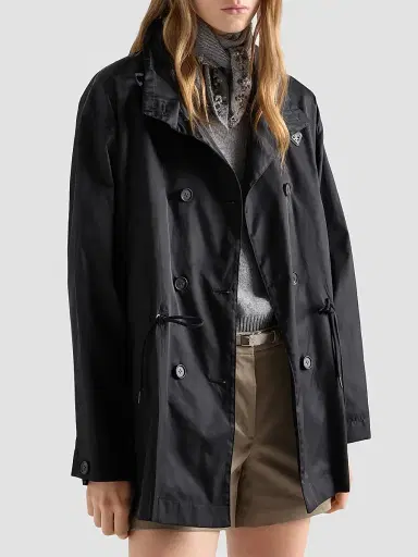Prada Women's Nylon Rain Jacket - Black - Size 4 | Thumbnail 2 Prada Women's Nylon Rain Jacket - Black - Size 4 | Thumbnail 2