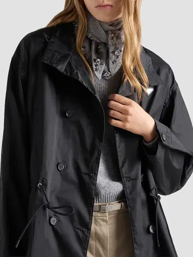 Prada Women's Nylon Rain Jacket - Black - Size 4 | Thumbnail 4 Prada Women's Nylon Rain Jacket - Black - Size 4 | Thumbnail 4