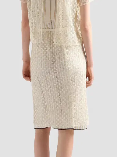 Prada Women's Embroidered Lace Skirt - Beige | Thumbnail 3 Prada Women's Embroidered Lace Skirt - Beige | Thumbnail 3