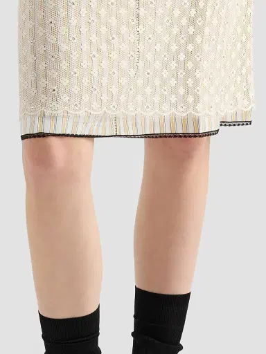 Prada Women's Embroidered Lace Skirt - Beige | Thumbnail 5 Prada Women's Embroidered Lace Skirt - Beige | Thumbnail 5