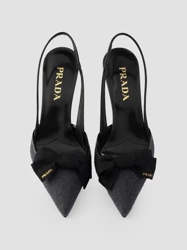 Prada Women's Fabric Slingback Pumps | Thumbnail 2 Prada Women's Fabric Slingback Pumps | Thumbnail 2