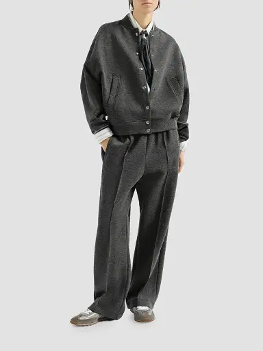 Brunello Cucinelli Women's Techno Cotton and Cashmere Interlock Track Sweatpants - Anthracite | Thumbnail 6 Brunello Cucinelli Women's Techno Cotton and Cashmere Interlock Track Sweatpants - Anthracite | Thumbnail 6