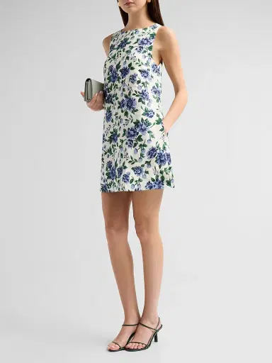 Peony Women's Enamour Floral Linen Shift Mini Dress - Provence - Size Large | Thumbnail 4 Peony Women's Enamour Floral Linen Shift Mini Dress - Provence - Size Large | Thumbnail 4