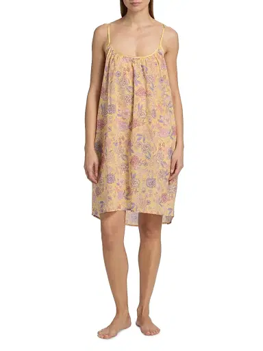 Papinelle Women's Karolina Floral Cotton Voile Nightie - Golden Haze | Thumbnail 3 Papinelle Women's Karolina Floral Cotton Voile Nightie - Golden Haze | Thumbnail 3