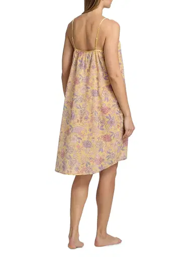 Papinelle Women's Karolina Floral Cotton Voile Nightie - Golden Haze | Thumbnail 4 Papinelle Women's Karolina Floral Cotton Voile Nightie - Golden Haze | Thumbnail 4