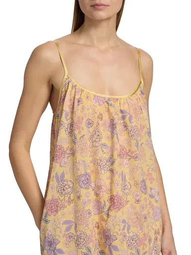 Papinelle Women's Karolina Floral Cotton Voile Nightie - Golden Haze | Thumbnail 5 Papinelle Women's Karolina Floral Cotton Voile Nightie - Golden Haze | Thumbnail 5