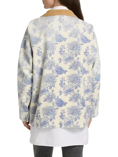 R13 Women's Floral Cotton Chore Jacket - Dustbloom Indigo - Size XS | Thumbnail 5 R13 Women's Floral Cotton Chore Jacket - Dustbloom Indigo - Size XS | Thumbnail 5
