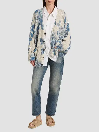 R13 Women's Floral Linen-Cotton Blend Oversized Cardigan | Thumbnail 2 R13 Women's Floral Linen-Cotton Blend Oversized Cardigan | Thumbnail 2
