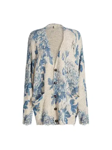 R13 Women's Floral Linen-Cotton Blend Oversized Cardigan | Thumbnail 1 R13 Women's Floral Linen-Cotton Blend Oversized Cardigan | Thumbnail 1