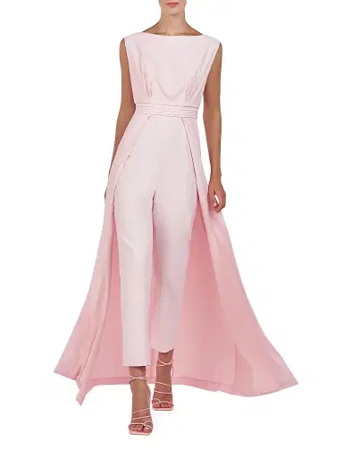Kay Unger Women's Demi Bateau Neck Walk-Thru Jumpsuit - Pink Pearl | Thumbnail 2 Kay Unger Women's Demi Bateau Neck Walk-Thru Jumpsuit - Pink Pearl | Thumbnail 2